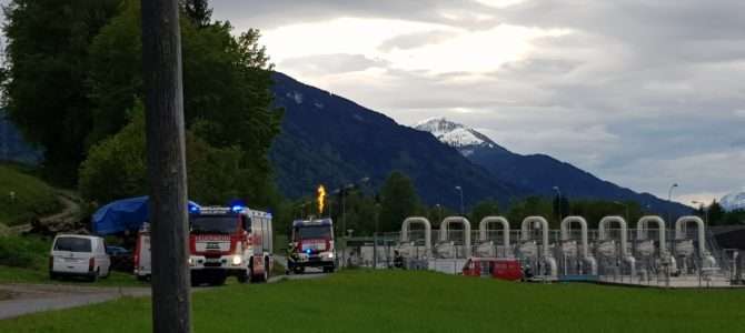 Übung bei der Gasmessstation in Agoritschach