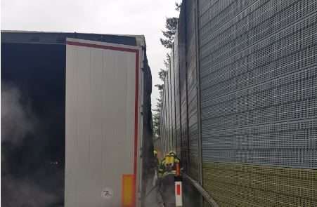 LKW Brand auf der A2 LKW Brand auf der A2