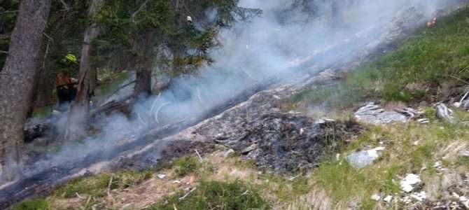 Beginnender Waldbrand nach Blitzschlag am Erzberg !