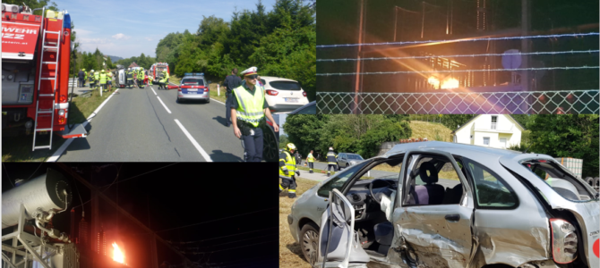 Schwerer Verkehrsunfall B83 und Brandeinsatz Umspannwerk/Gaillitz