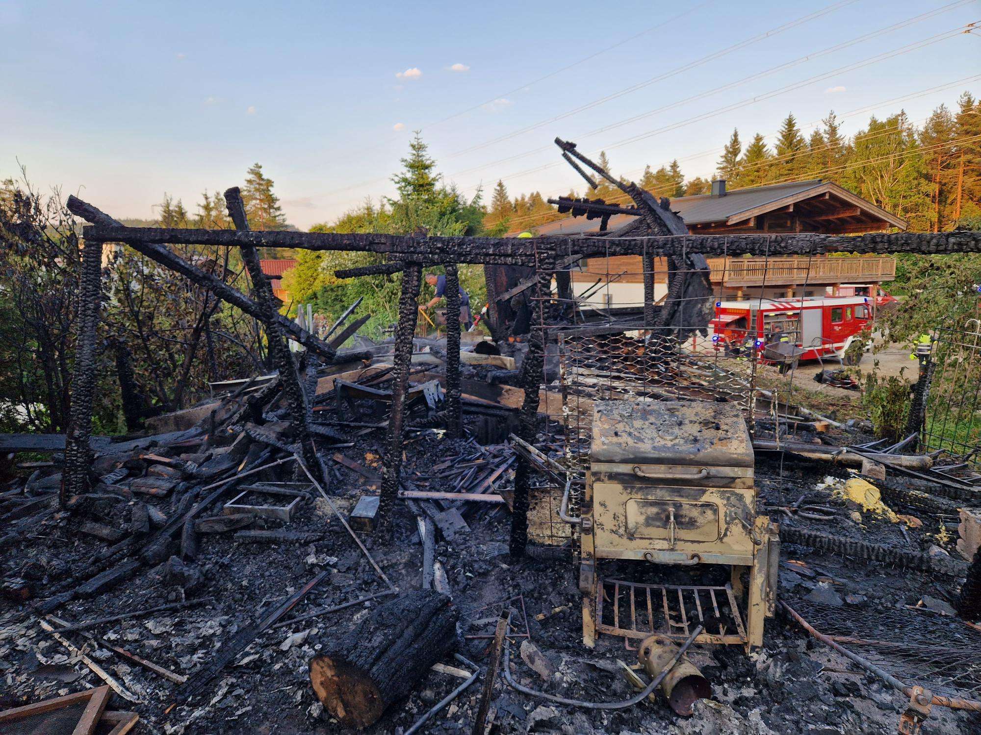 Gartenhaus in Vollbrand