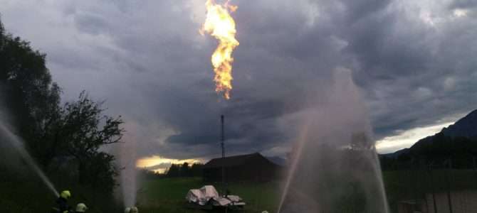 Übung bei der Gasmessstation in Agoritschach